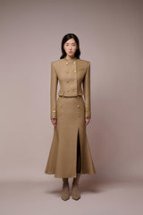 Chau Mandarin Collar Croptop Jacket
