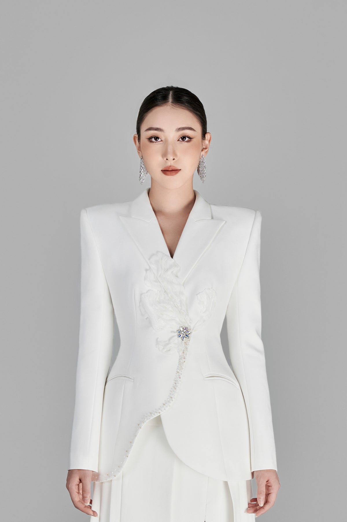 Korey White Floral 3D Blazer