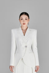 Korey White Floral 3D Blazer