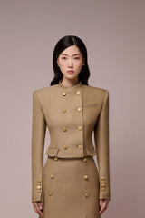 Chau Mandarin Collar Croptop Jacket