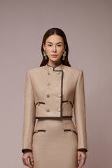 Linda Mandarin Collar Croptop Jacket