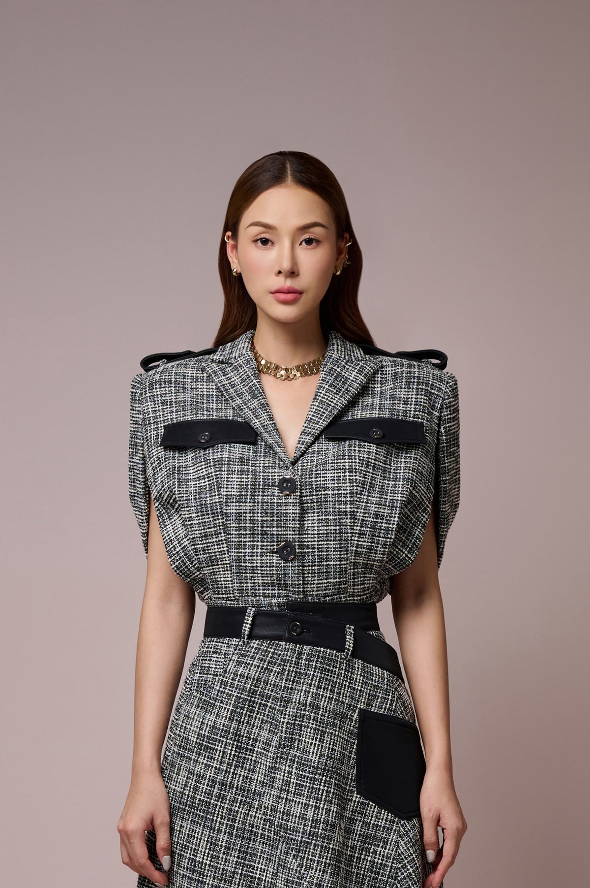 Clytia Caped Sleeves Croptop Jacket