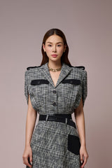 Clytia Caped Sleeves Croptop Jacket