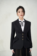 Zoey Black Vest Blazer