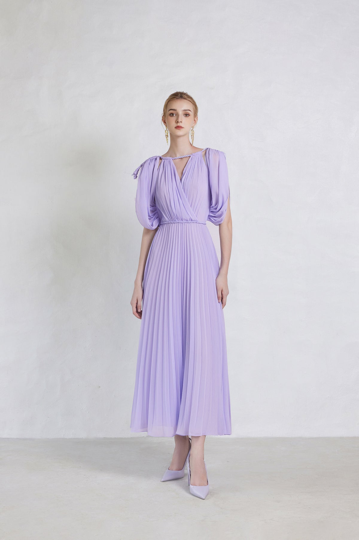 Mira Pleated Maxi Dress
