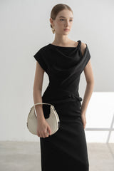 Isa Draped Pencil Dress