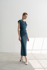 Keva Draped Pencil Dress
