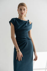 Keva Draped Pencil Dress