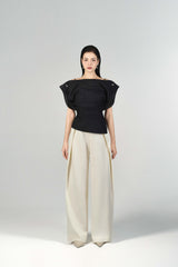 Liora Boat Neck Peplum Top