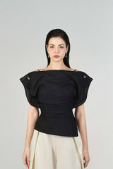Liora Boat Neck Peplum Top