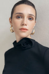 Black 3D Blouse