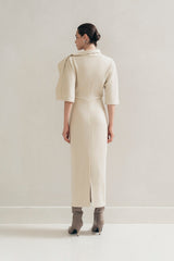 Beige Wrap Dress