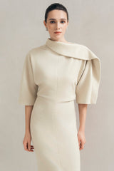 Beige Wrap Dress