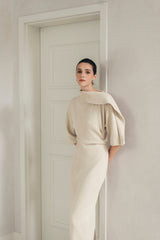 Beige Wrap Dress