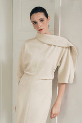 Beige Wrap Dress