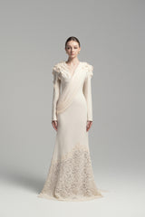 Alluring Lace-Appliqué Mermaid Gown
