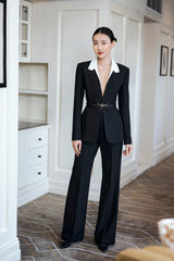 Anda Deep V-neck Blazer