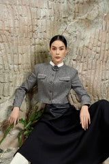 Mandarin Neck Blazer Croptop