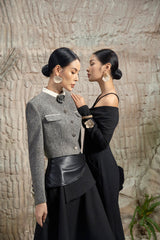 Mandarin Neck Blazer Croptop