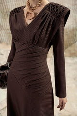 Amber Pinch Smocking Shoulder Dress