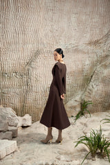 Amber Pinch Smocking Shoulder Dress