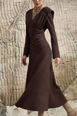Amber Pinch Smocking Shoulder Dress