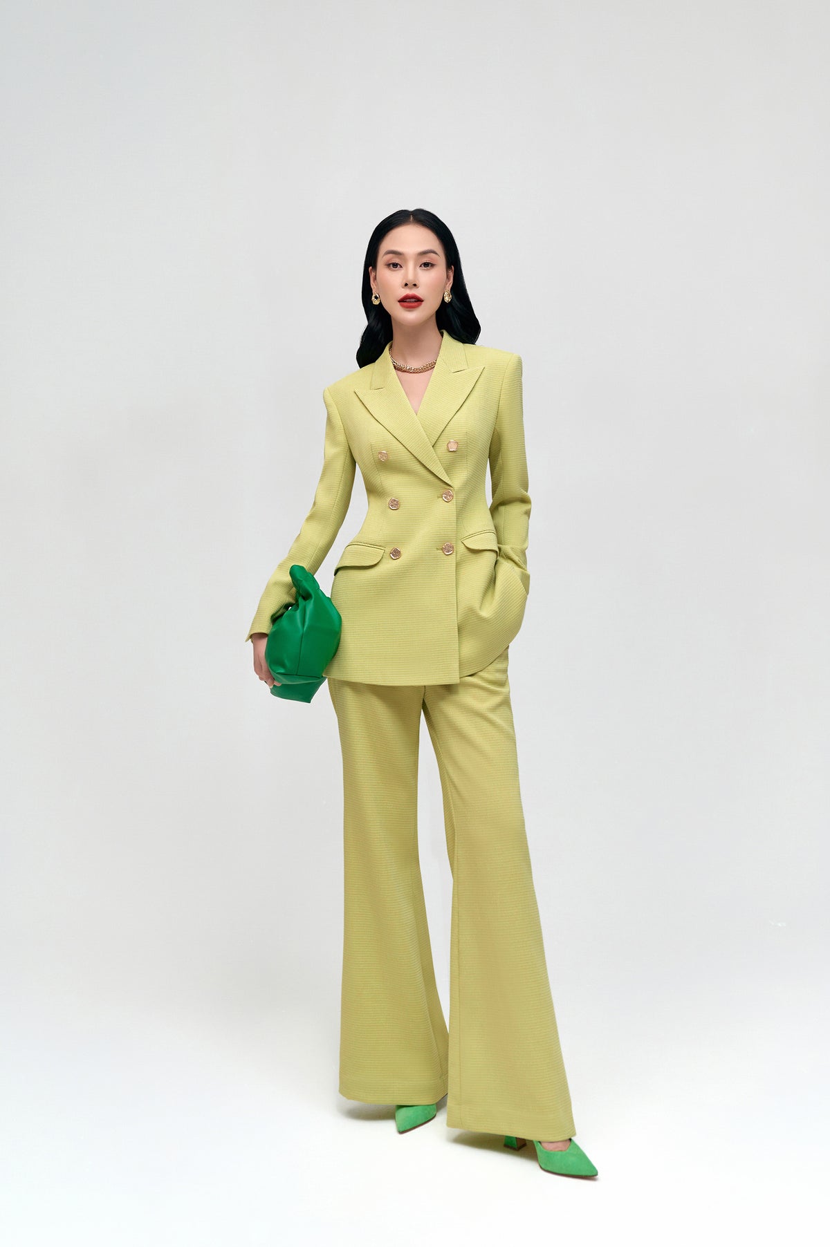 Ilana Pastel Lime Flare Pants