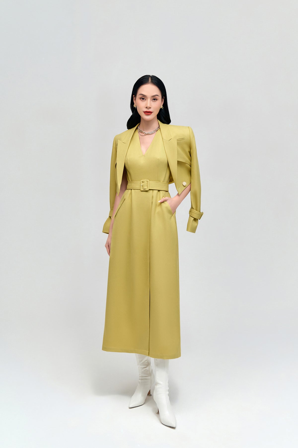 Lemon Yellow Wide Strap Dress