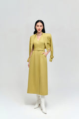 Lemon Yellow Wide Strap Dress