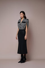 Clytia Leather A-line Skirt