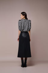 Clytia Leather A-line Skirt