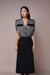 Clytia Leather A-line Skirt