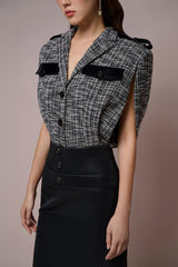Clytia Leather A-line Skirt