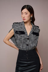 Clytia Caped Sleeves Croptop Jacket