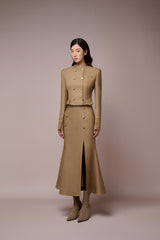 Chau Mandarin Collar Croptop Jacket