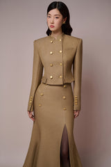 Chau Mandarin Collar Croptop Jacket