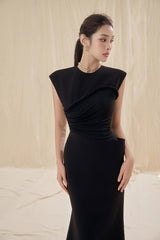 Paola Black Twisted Dress