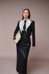 Yara Curved Flaps Croptop Blazer