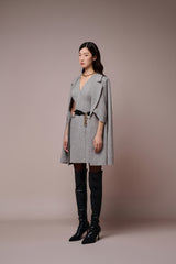Aponi Caped Sleeves V-neck Dress