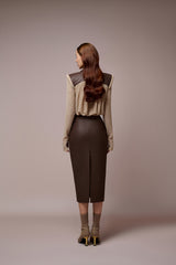 Caria Light Camel Croptop Shirt