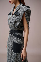 Clytia Caped Sleeves Croptop Jacket
