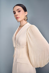 Flora Cream Puffy Sleeves Blazer