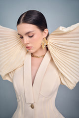 Flora Cream Puffy Sleeves Blazer
