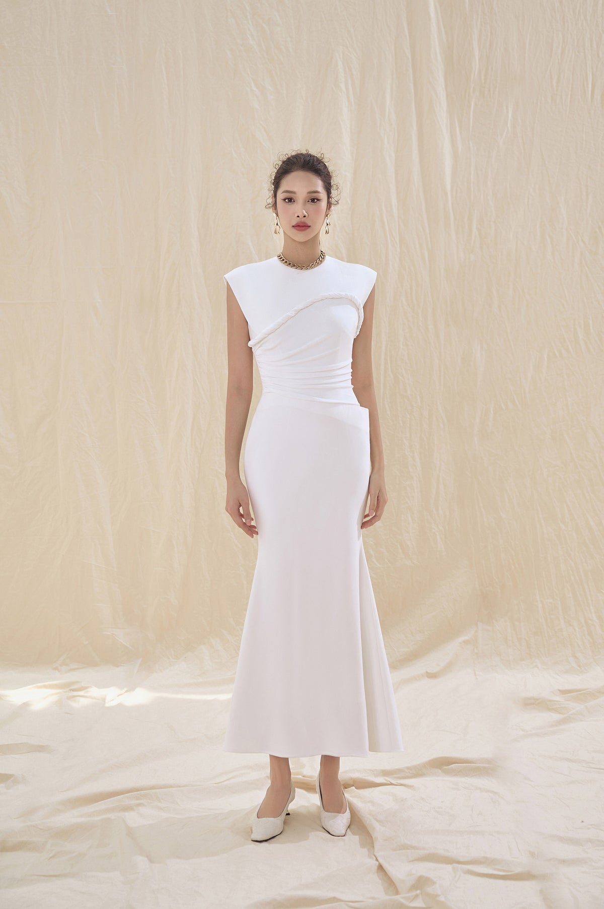 Milana White Twisted Dress