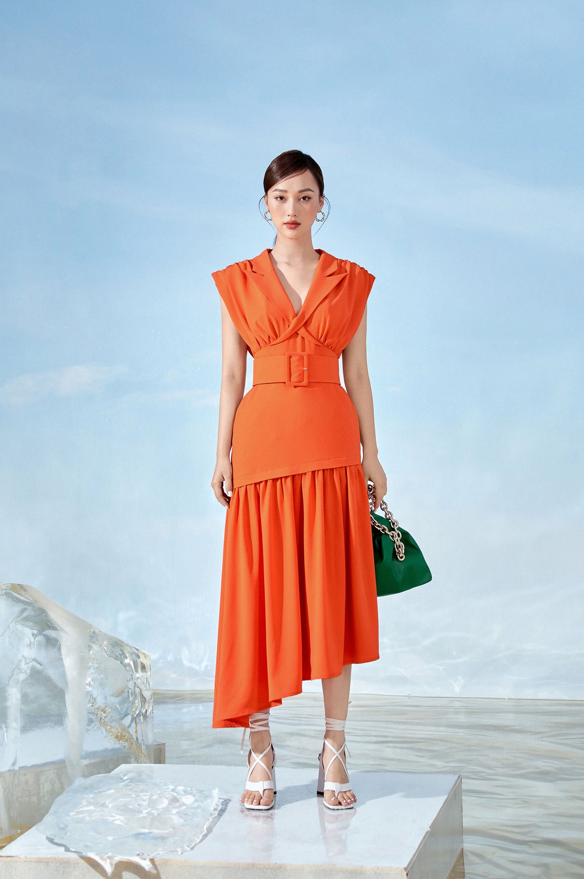 Light V-neck Long Dress