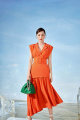 Light V-neck Long Dress