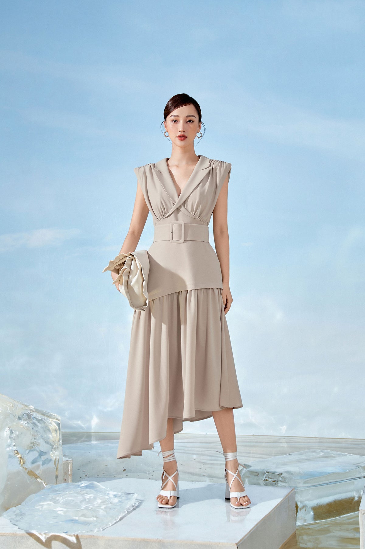 Sandy V-neck Long Dress