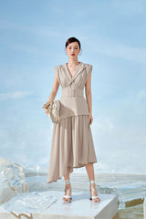 Sandy V-neck Long Dress