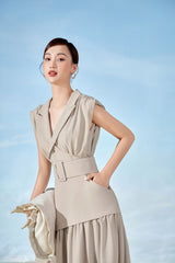 Sandy V-neck Long Dress