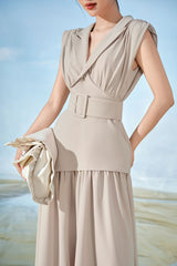 Sandy V-neck Long Dress